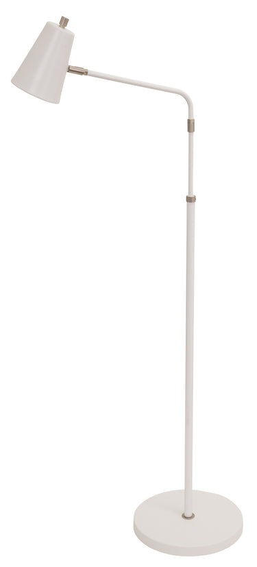 House of Troy Kirby LED adjustable floor lamp in white with satin nickel accents