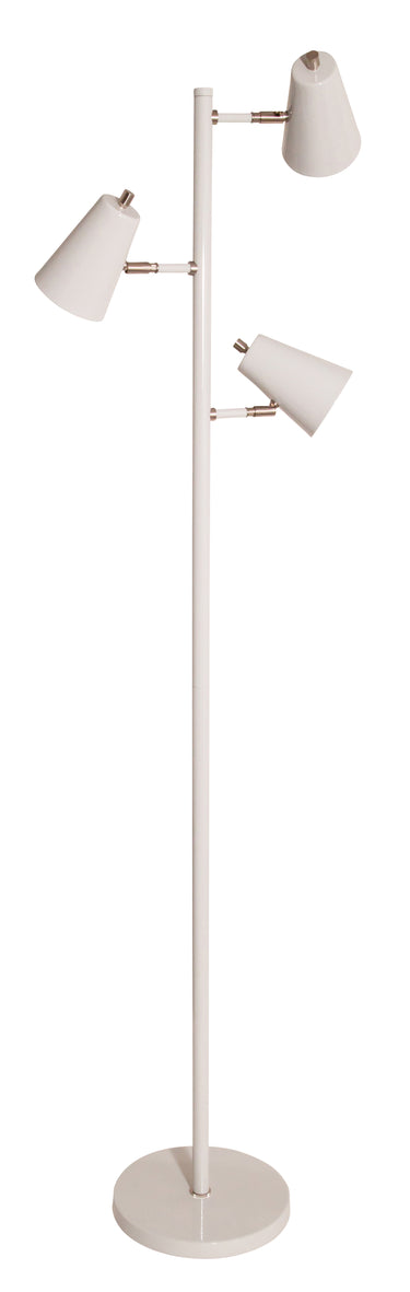 House of Troy Kirby LED three light floor lamp in gray with satin nickel accents