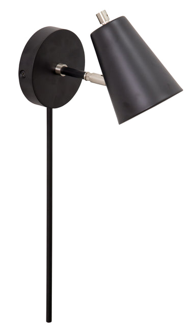 House of Troy Kirby LED wall lamp in black with satin nickel accents
