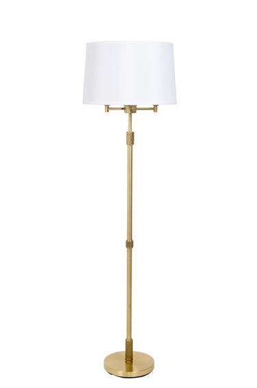 House of Troy Killington Brushed Brass 6-way Floor Lamps with hardback shade