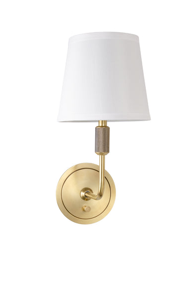House of Troy Killington Brushed Brass direct wire wall lamp with full range dimmer