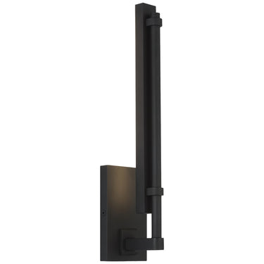 Kal Small LED Wall Sconce in Nightshade Black with crystal diffuser for modern bathroom lighting