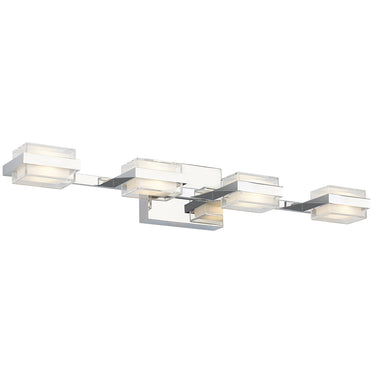 Chrome Kamden 4-Light Bathroom Wall Light | Modern Vanity Fixture by Visual Comfort