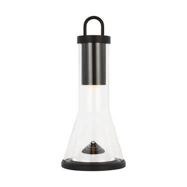 Black Rechargeable LED Table Lamp with Touch Dimmer – Visual Comfort Kandella