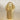 Brass LED table lamp with rechargeable battery and dimming control for ambient indoor or patio lighting