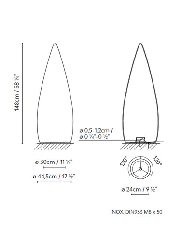 Measurements for the Kanpazar 150A (line drawing)