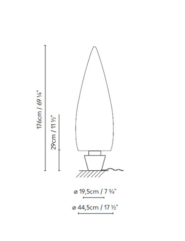Measurements for the Kanpazar 150C (line drawing)