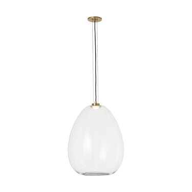 Kapoor Large Pendant with clear hand-blown glass shade for modern kitchens and upscale restaurant lighting