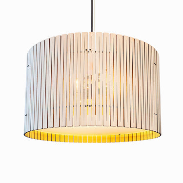 Versatile Wood Drum Pendant Light - Residential & Commercial