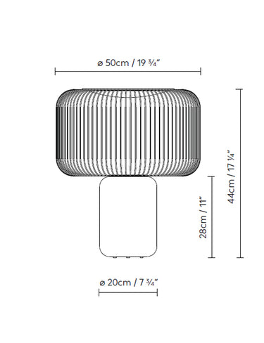 Measurements for the Keshi T50 (line drawing)