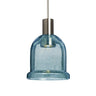 Besa Kiba Blue Bubble Glass Mini Pendant Light with LED Illumination