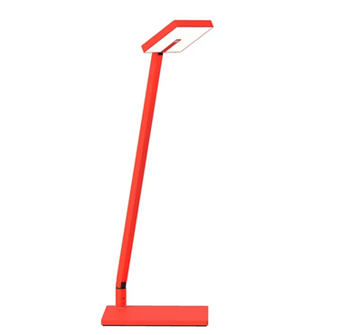 Focaccia Solo LED desk lamp by Koncept with USB-C charging port on modern office desk in Fire Red