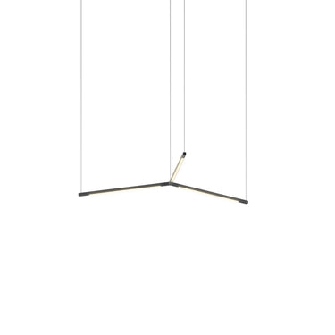 Z-Bar Trio LED pendant light in matte black finish for modern living room lighting.