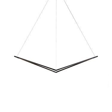 Koncept Z-Bar Bird Pendant Matte Black LED ceiling fixture with 360-degree rotation.