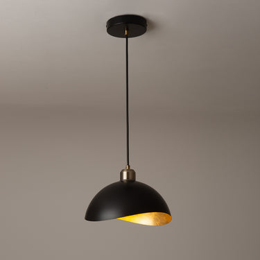 Nova of California Luna Bella Pendant Light Small Matte Black Weathered Brass
