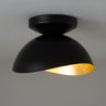 Nova of California Luna Bella Flush Mount Ceiling Light Matte Black Gold Leaf Shade Weathered Brass
