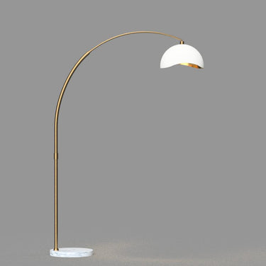 Nova of California Luna Bella Arc Floor Lamp White Gold Leaf Shade