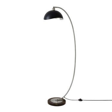 Nova Luna Bella Chairside Arc Floor Lamp in Matte Black/Silver-Leaf, photo 1