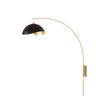 Nova Luna Bella Wall-Mounted Arc Lamp in Matte Black/Gold shade, Weathered Brass body, photo 1