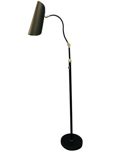 House of Troy Logan Black/Satin Nickel Floor Lamps with rolled shade
