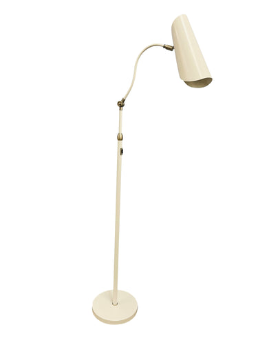 House of Troy Logan White/Satin Nickel Floor Lamps with rolled shade