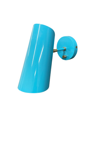House of Troy Logan Azure/Satin Brass Wall Sconce with rolled shade