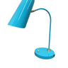 House of Troy Logan Azure/Satin Brass Table Lamps with USB with rolled shade
