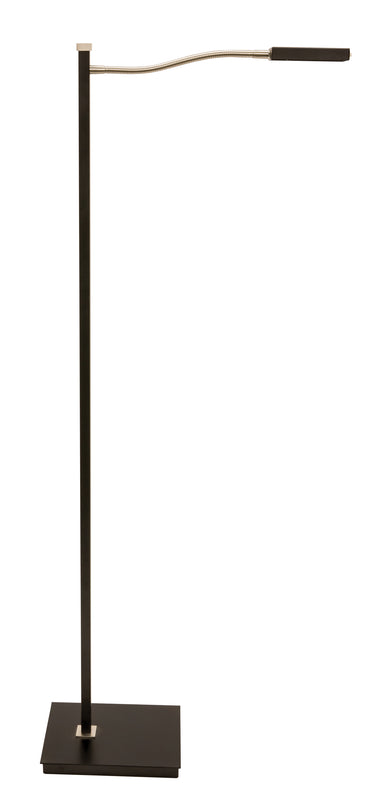 House of Troy 52" Lewis LED Gooseneck Floor Lamps in Black with Satin Nickel