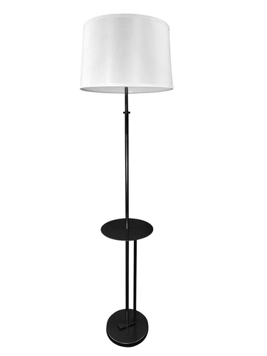 House of Troy Lyndon 69" Floor Lamp in Black with bent metal accents and metal table