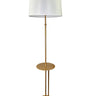 House of Troy Lyndon 69" Floor Lamp in Heritage Gold with bent metal accents and metal table