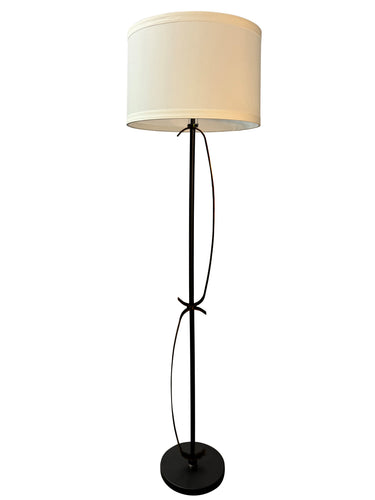 House of Troy Lyndon 65" Floor Lamp in Black with curved metal accents