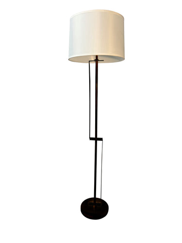House of Troy Lyndon 65" Floor Lamp in Black with two piece bent metal accents