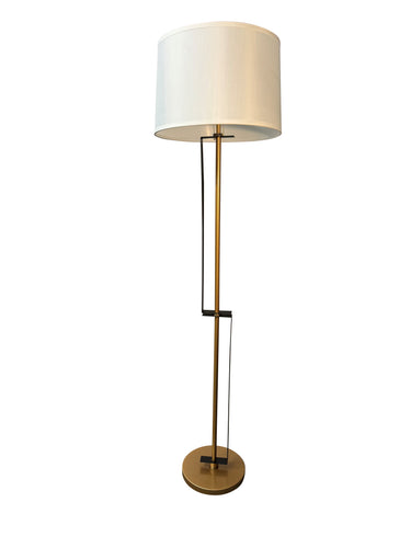 House of Troy Lyndon 65" Floor Lamp in Heritage Gold with two piece Black metal accents