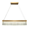 Modern crystal pendant light with brass finish - Rectangle Suspension