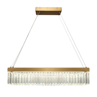 Modern crystal pendant light with brass finish - Rectangle Suspension