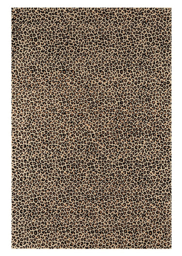 Leopard oval wool rug, view 1