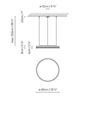 Measurements for the Lite Hole S60 (line drawing)