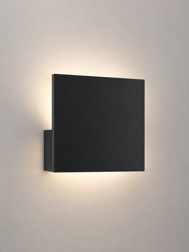 Matte black Lodes Puzzle Single Square indirect LED wall light