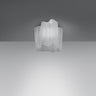 Logico Mini white glass ceiling light fixture ideal for bedrooms, hallways, and small living rooms