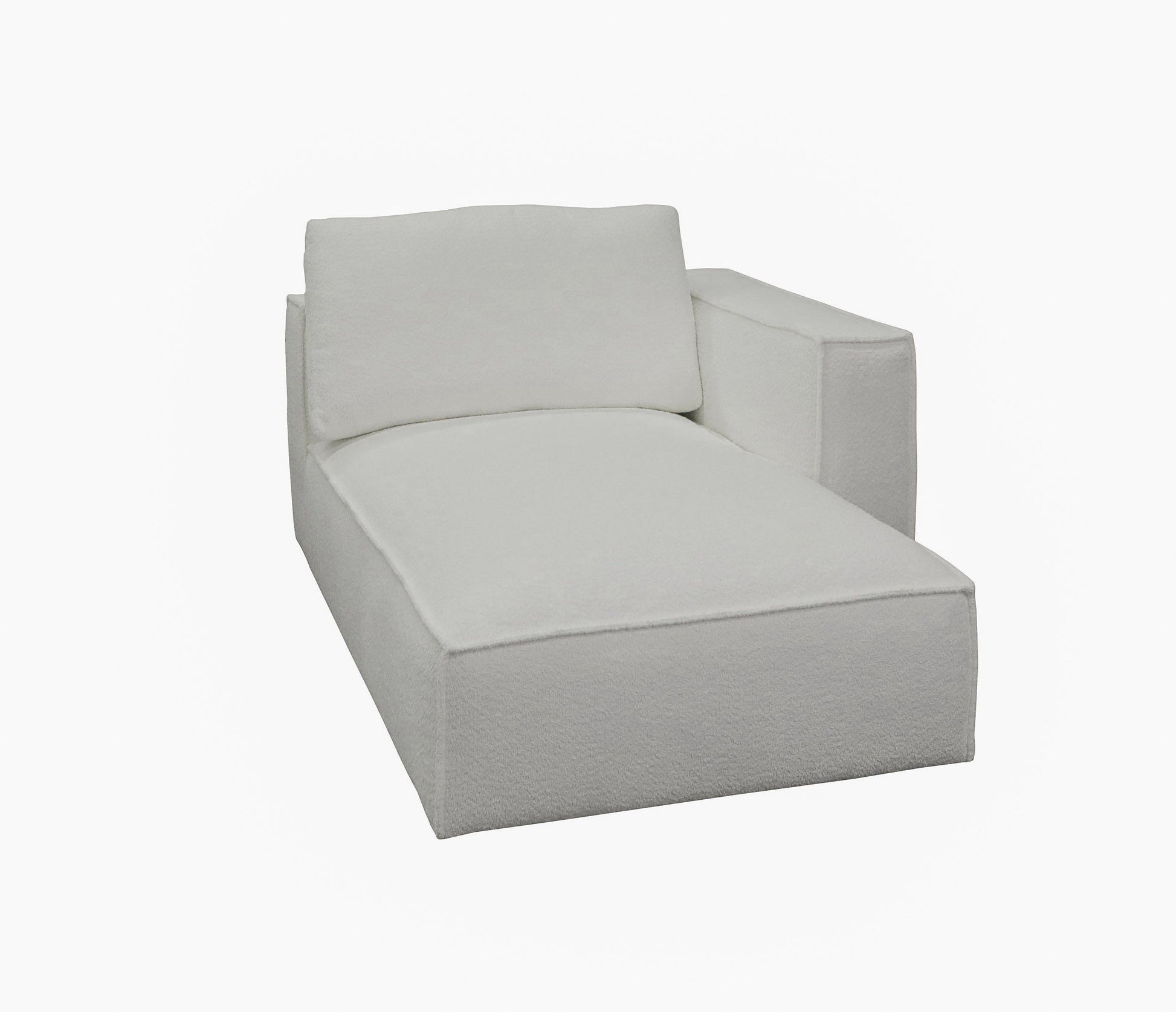 Lulu Modern White Fabric Modular Sectional Sofa Right Facing 7