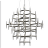 Contemporary Satin Nickel Seven Tier Chandelier for High Ceilings PSM-437-SN-27U-30K