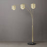 Nova of California Marilyn 3 Light Arc Floor Lamp 90 Weathered Brass Mylar Crystal Shade