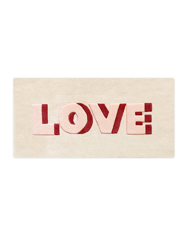 Cream & Red Love Rug by Maison Deux, photo 1