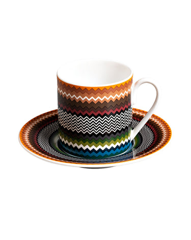 Coffee Cups & Saucers, Set of 2 by Missoni Home in Zig Zag Foliage, view 1