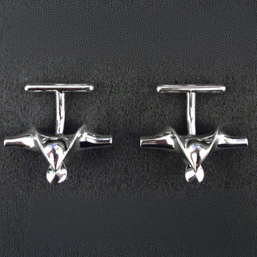 Kuen Surface Silver Cufflinks — view 1
