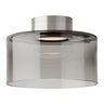 Satin Nickel Manette 11 inch glass flush mount ceiling light installed in hallway