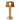 Neoz Manhattan cordless brass table lamp, polished finish, art deco design., amber glass shade