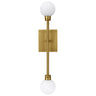 Mara 2-Globe Wall Sconce in Aged Brass by Visual Comfort for Modern Bathroom Vanity or Hallway Lighting