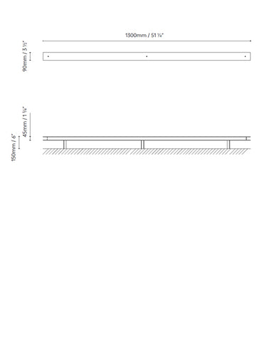 Measurements for the Marc Arm 130 (1L) (line drawing)
