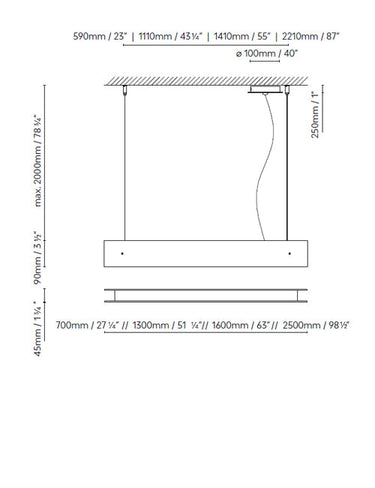 Measurements for the Marc S 70 (2L) (line drawing)